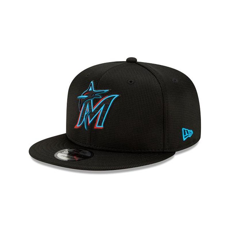 MLB Miami Marlins Clubhouse Collection 9Fifty Snapback (TUS3858) - Black New Era Caps